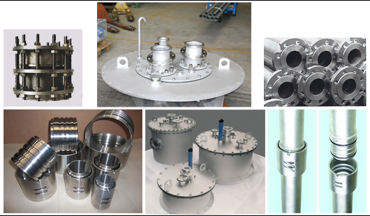 Wellheads, Pressure shells, Pump and riser pipes, E+M drilling technologies Berlin